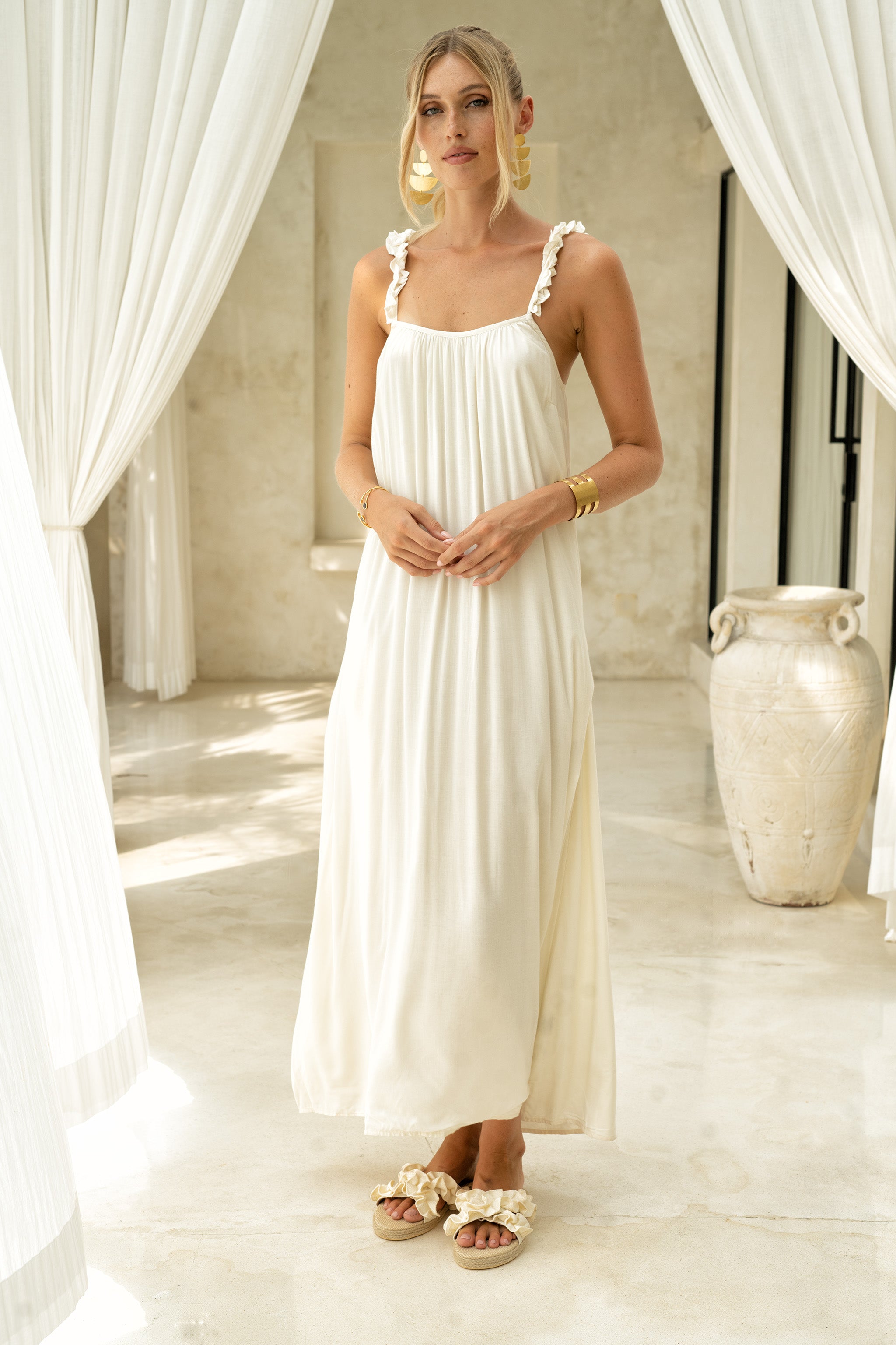 Vestido Brianca Blanco roto