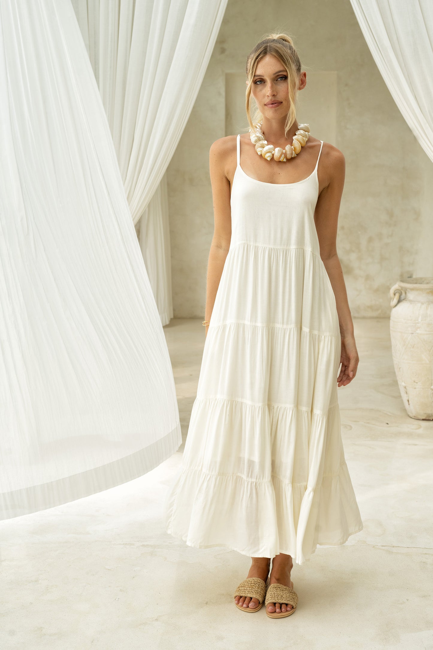 Vestido Elia Blanco roto