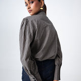 Camisa Victoria- Cuadros Beige y Negro