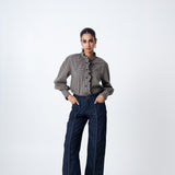Camisa Victoria- Cuadros Beige y Negro