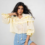 Camisa Volantes Vainilla