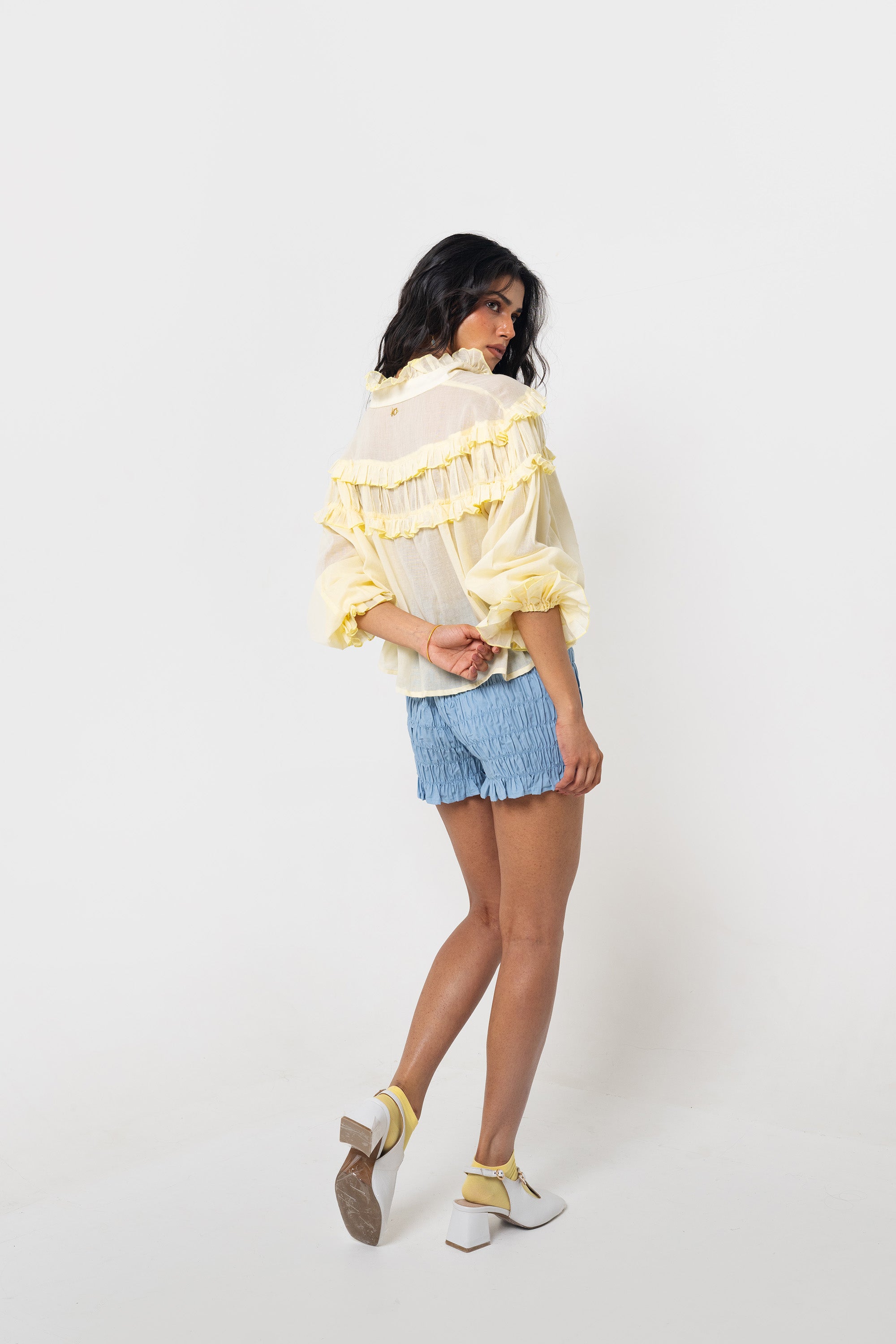Camisa Volantes Vainilla