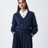 Jersey Misonna Azul en Lana y Cashmere