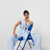 Pantalón Palazzo Fuido Azul