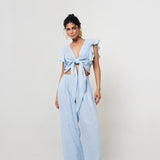 Pantalón Palazzo Fuido Azul