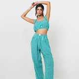 Pantalón Vichy Turquesa