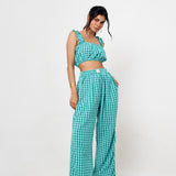 Pantalón Vichy Turquesa