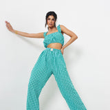 Pantalón Vichy Turquesa