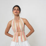 Top Halter Rayas Lurex