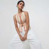 Top Halter Rayas Lurex