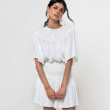 Top Manga Mariposa Blanco