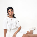 Top Manga Mariposa Blanco