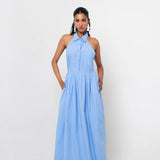 Vestido Maxi Cuello Camisa