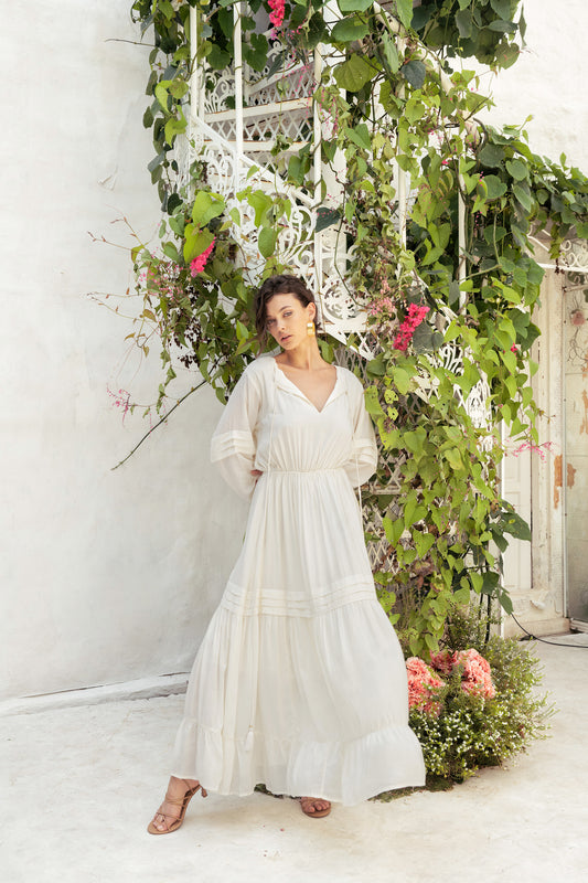 Vestido Violeta Blanco roto